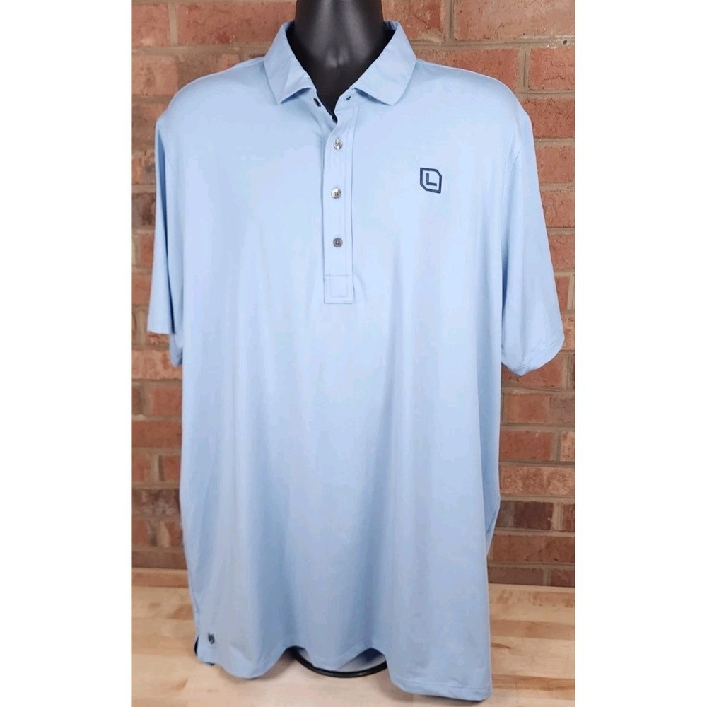 Greyson Golf Polo Shirt Mens 2XL Light Blue Performance Stretch